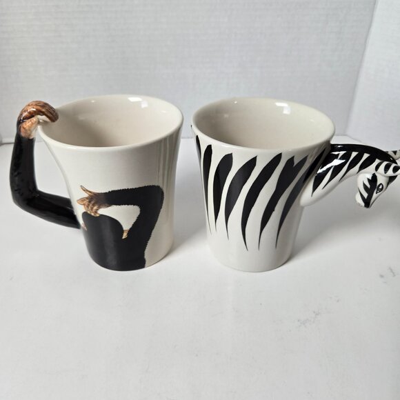@ Pier 1 Imports Animal Mugs, Chimp and Zebra - Picture 2 of 6